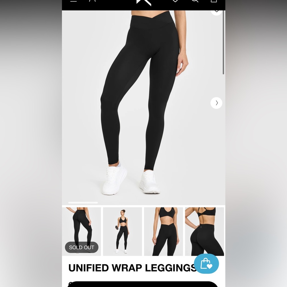 Oneractive Black Unified Wrap Leggings